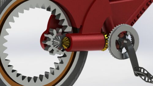مدل سه بعدی موتور دوچرخه طرح جدید در نرم افزار Solidworks