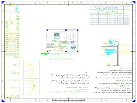 نقشه تاسیسات مکانیکی ساختمان دو طبقه (همکف تجاری و اول)