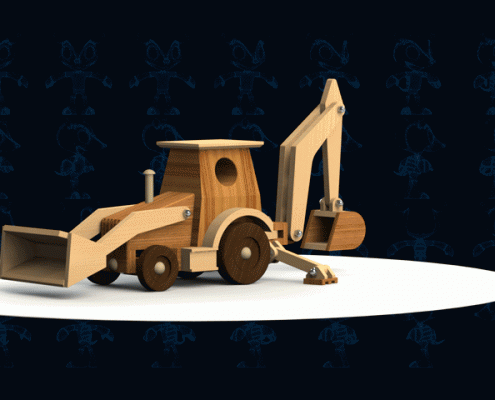 دانلود مدل لودر اسباب بازی چوبی در نرم افزار Solidworks