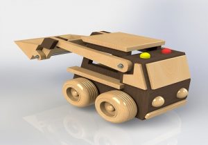 دانلود مدل سه بعدی بولدوزر چوبی در نرم افزار Solidworks