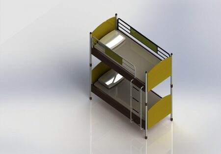 دانلود مدل سه بعدی تخت دو طبقه در نرم افزار Solidworks