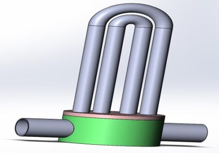 دانلود مدل سه بعدی مبدل حرارتی دو لوله ای در نرم افزار Solidworks