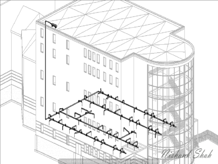 پروژه آماده طراحی اسپرینکلر ساختمان با رویت مپ Revit MEP